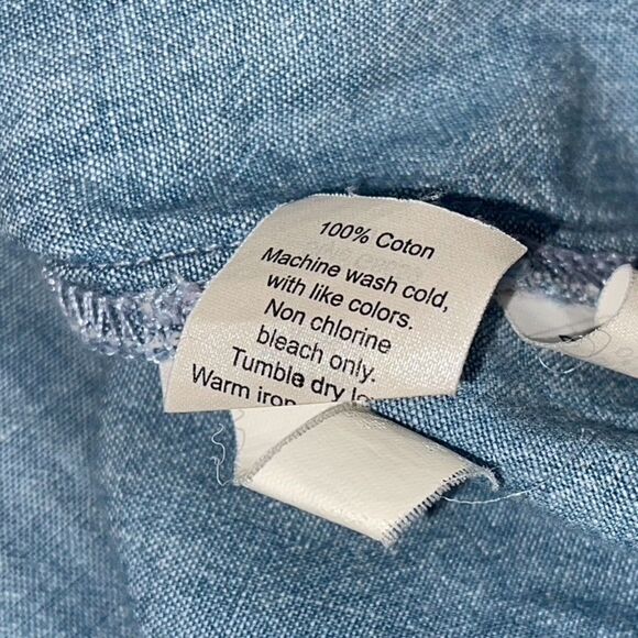 Madewell Chambray Bow Back Dress Blue - Medium - Picture 11 of 11